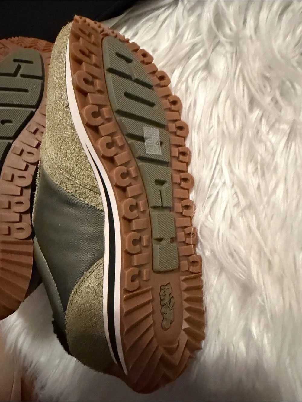 Coach Olive Green Mixed-Material Sneakers